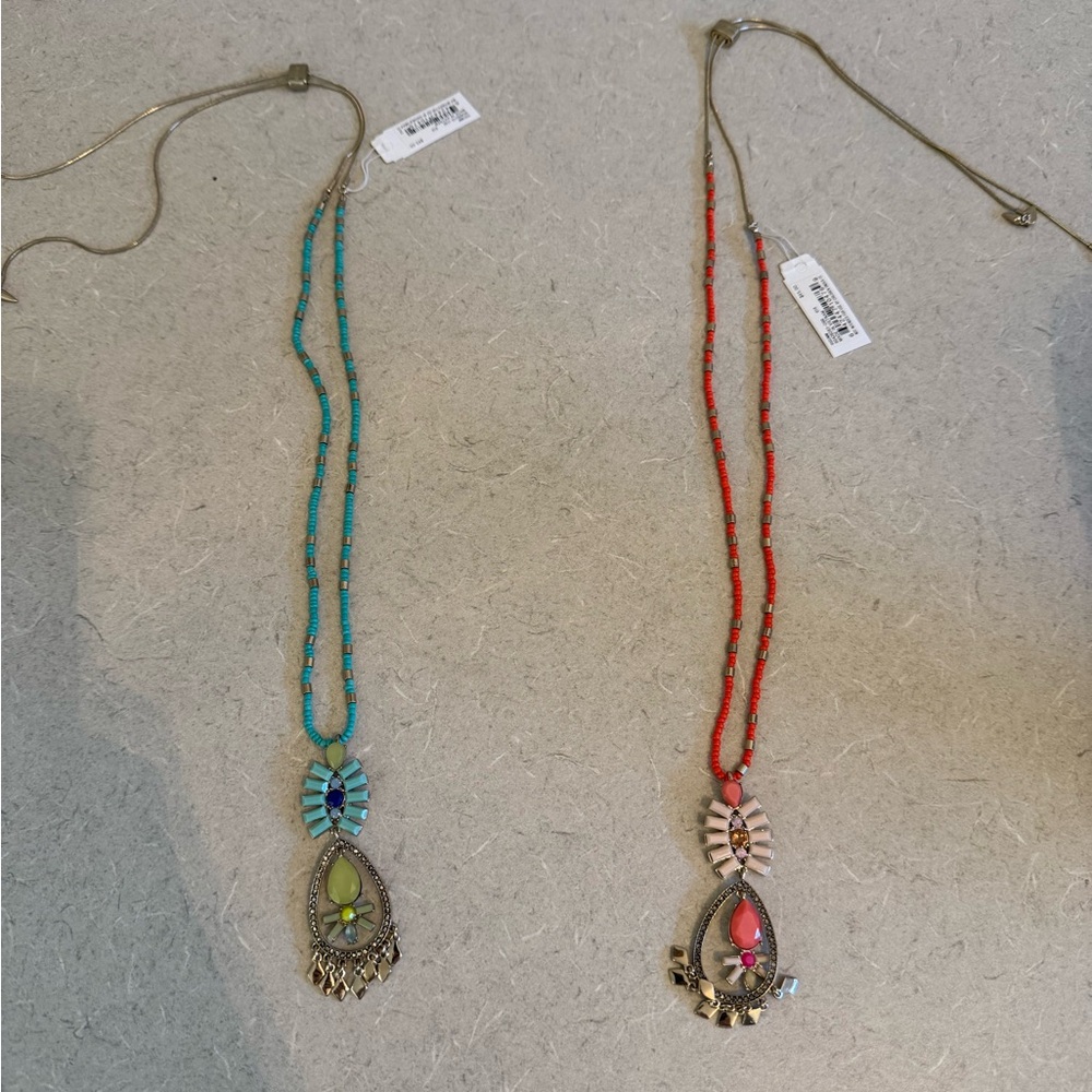 BNWT KENT & KING LONG MULTICOLOR NECKLACE, SET OF 2